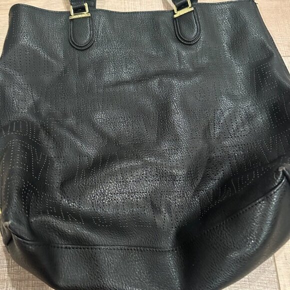 STEVE MADDEN LEATHER SHOULDER BAGE TOTE BLACK OS - Picture 2 of 10